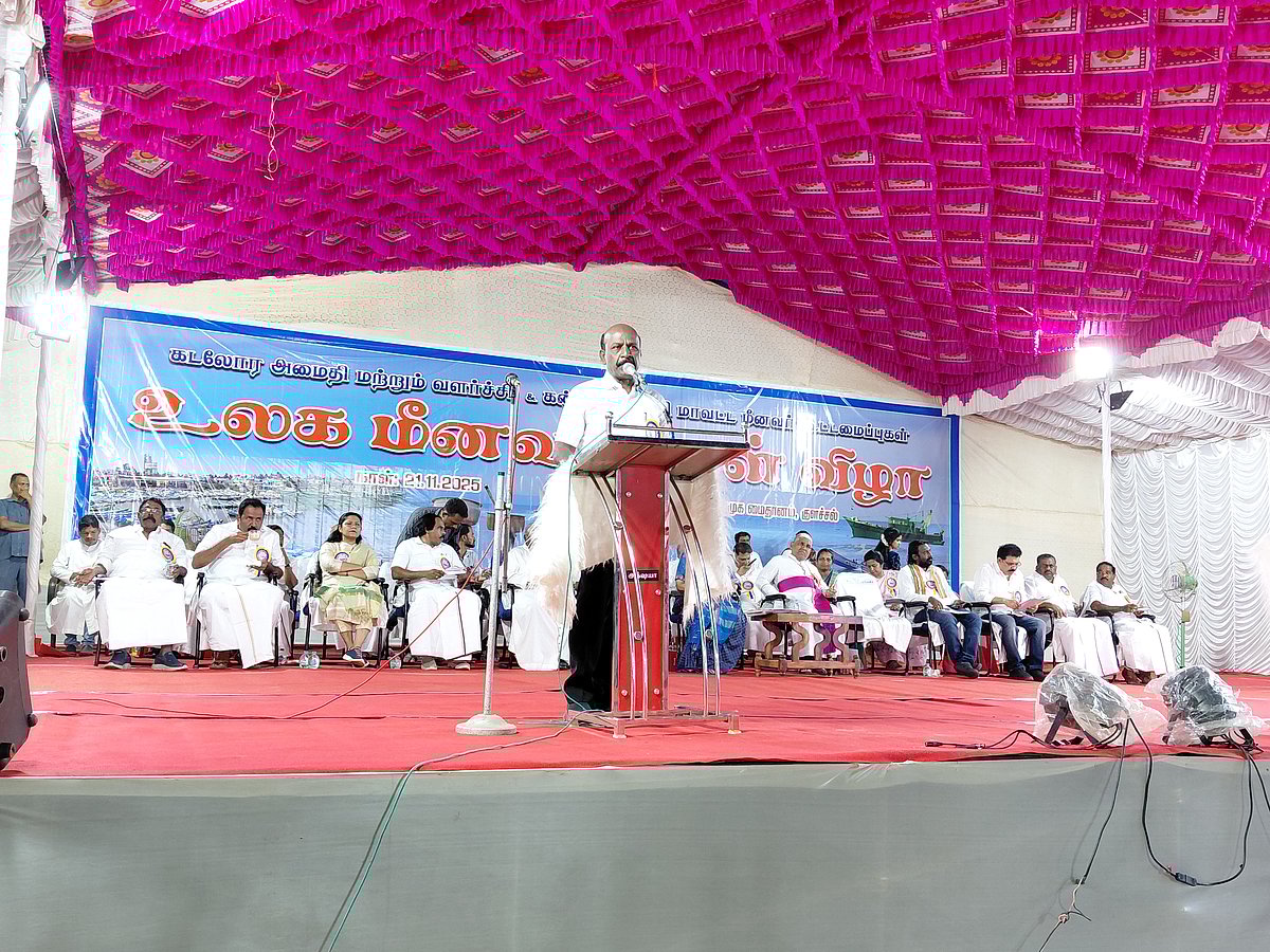 குளச்சலில் உலக மீனவர்தினவிழாவில் பேசிய அமைச்சர் மா.சுப்பிரமணியன்