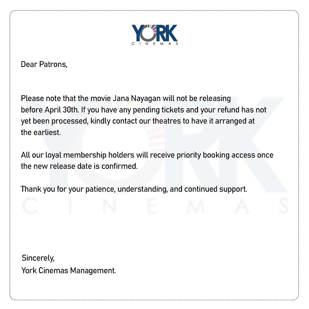 York Cinemas Notice